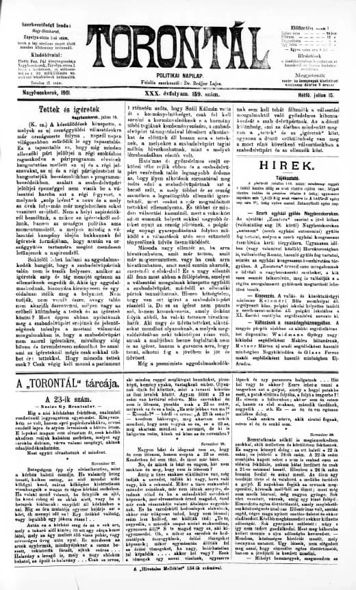 Torontál, 30. évf. 1901. július 15. 159. sz.