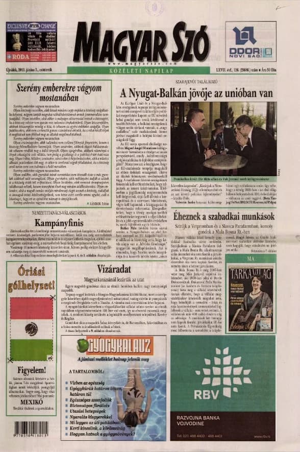 Magyar Szó, 67. évf. 2010. június 3. 126. sz. 1–20. oldal