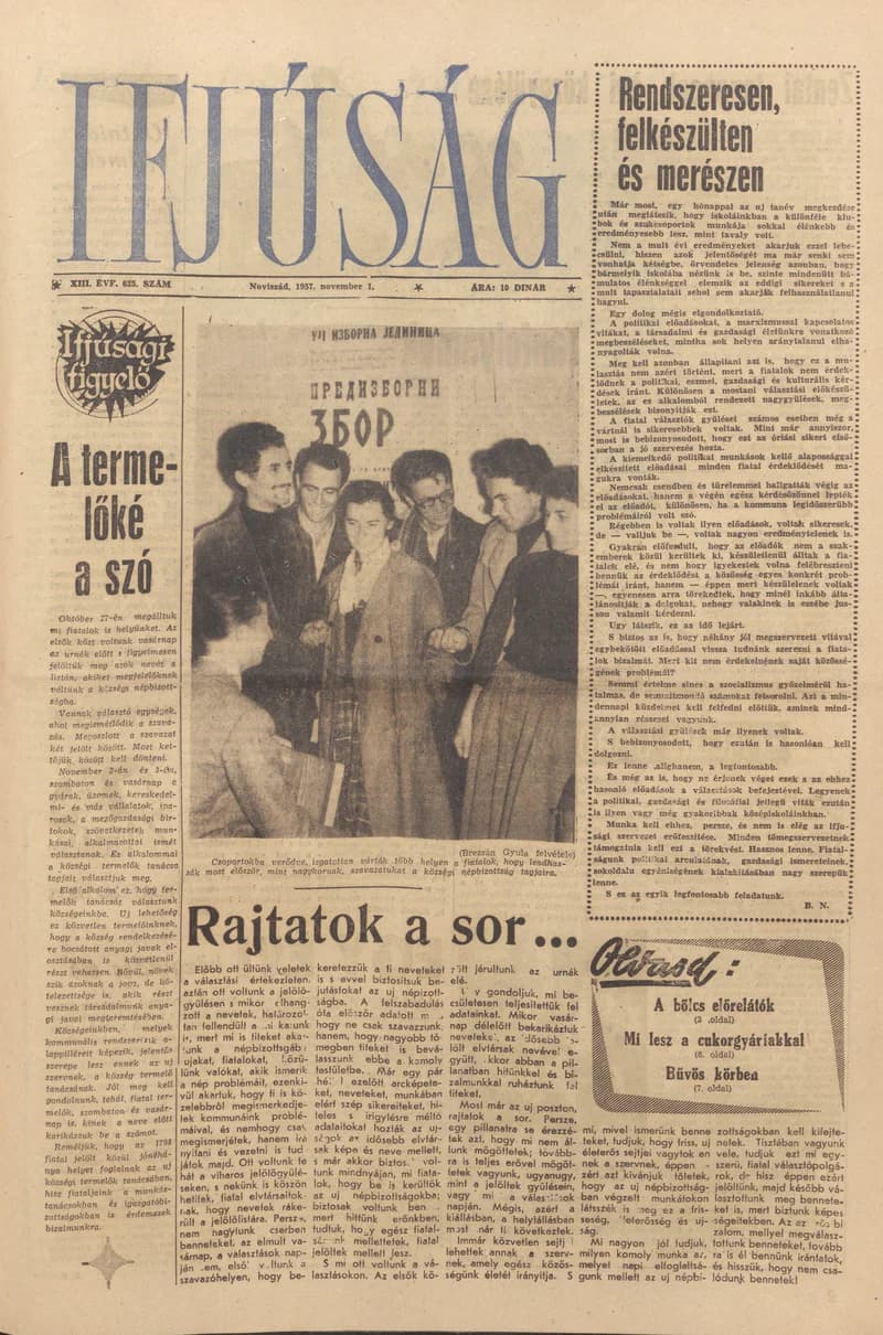 Ifjúság, 13. évf. 1957. november 1. 626. sz.
