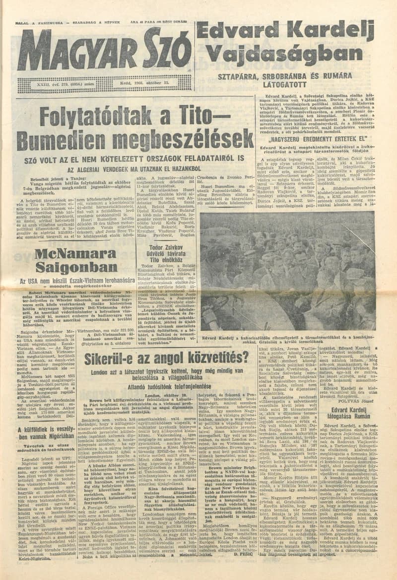 Magyar Szó, 23. évf. 1966. október 11. 279. sz.