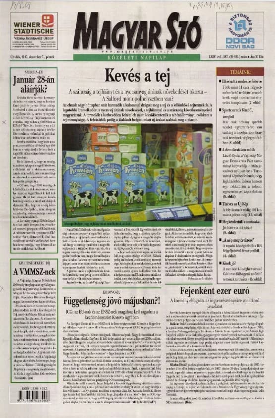 Magyar Szó, 64. évf. 2007. december 7. 287. sz. 1–20. oldal