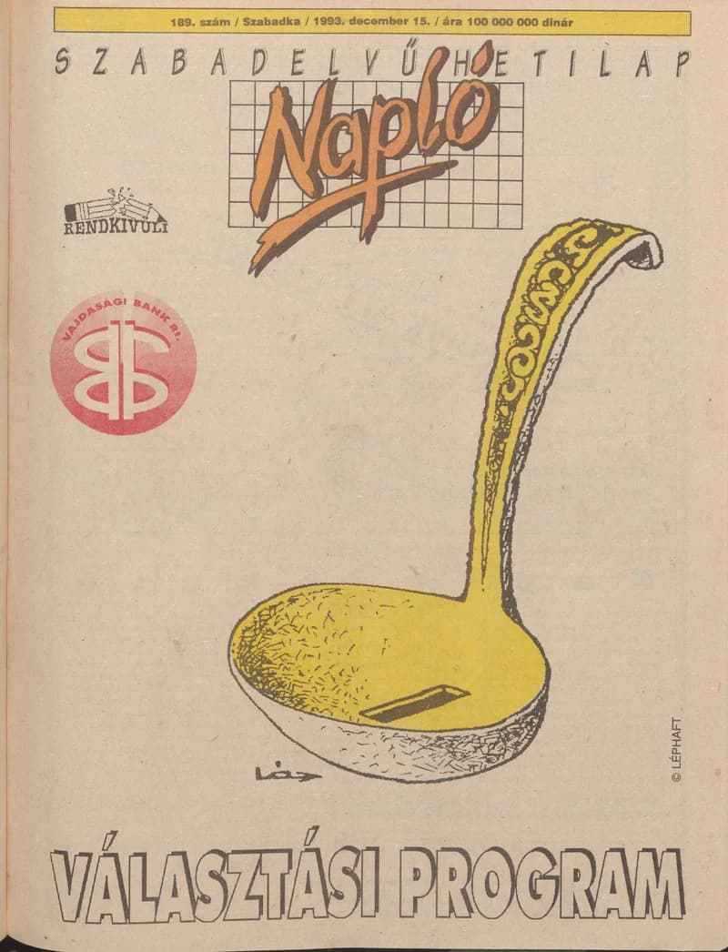 Napló - Szabadelvű hetilap, 4. évf. 1993. december 15. 189. sz.