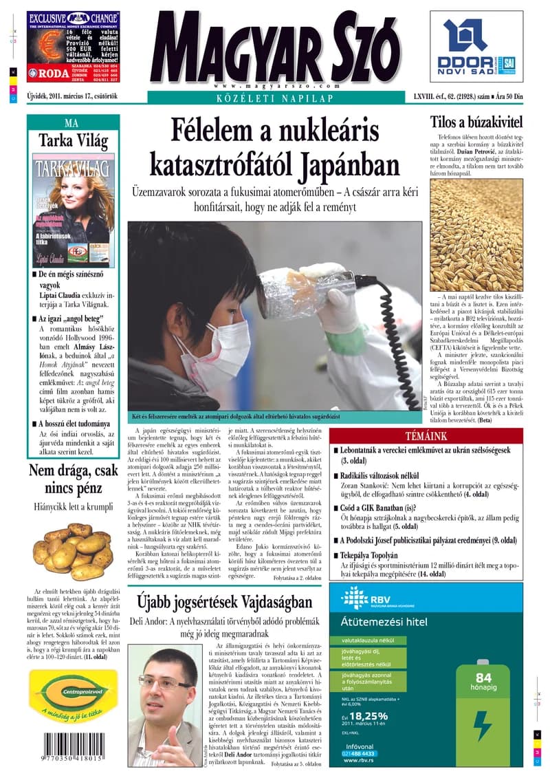 Magyar Szó, 68. évf. 2011. március 17. 62. sz. 1–20. oldal