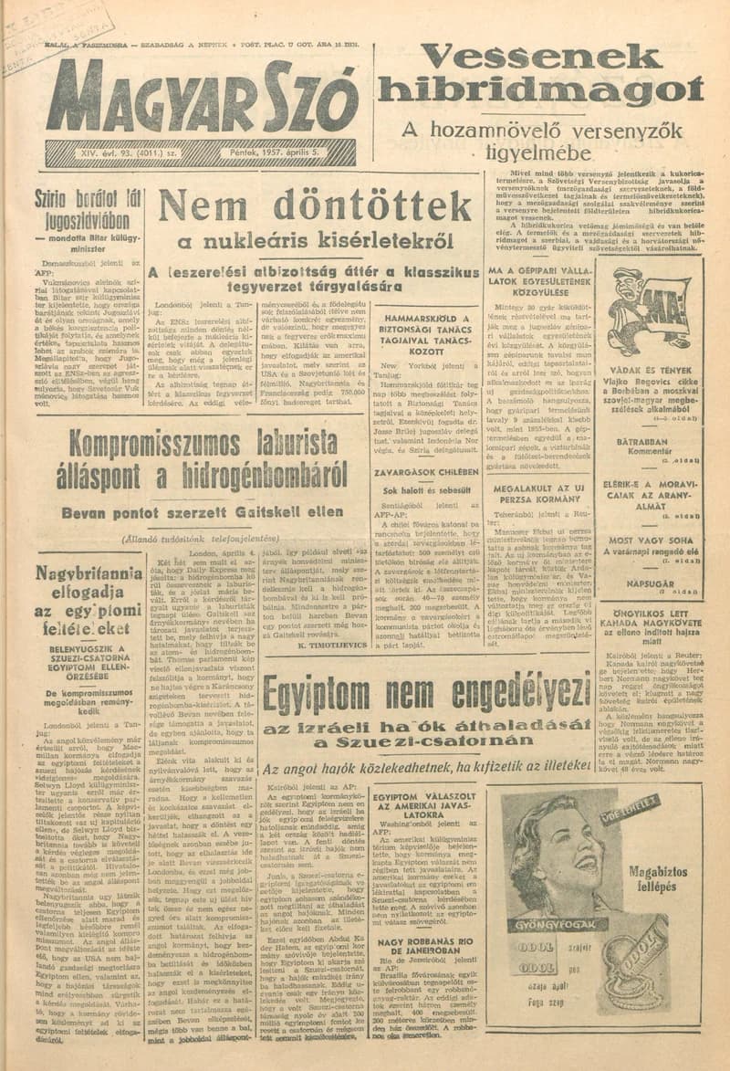 Magyar Szó, 14. évf. 1957. április 5. 93. sz. 1–10. oldal