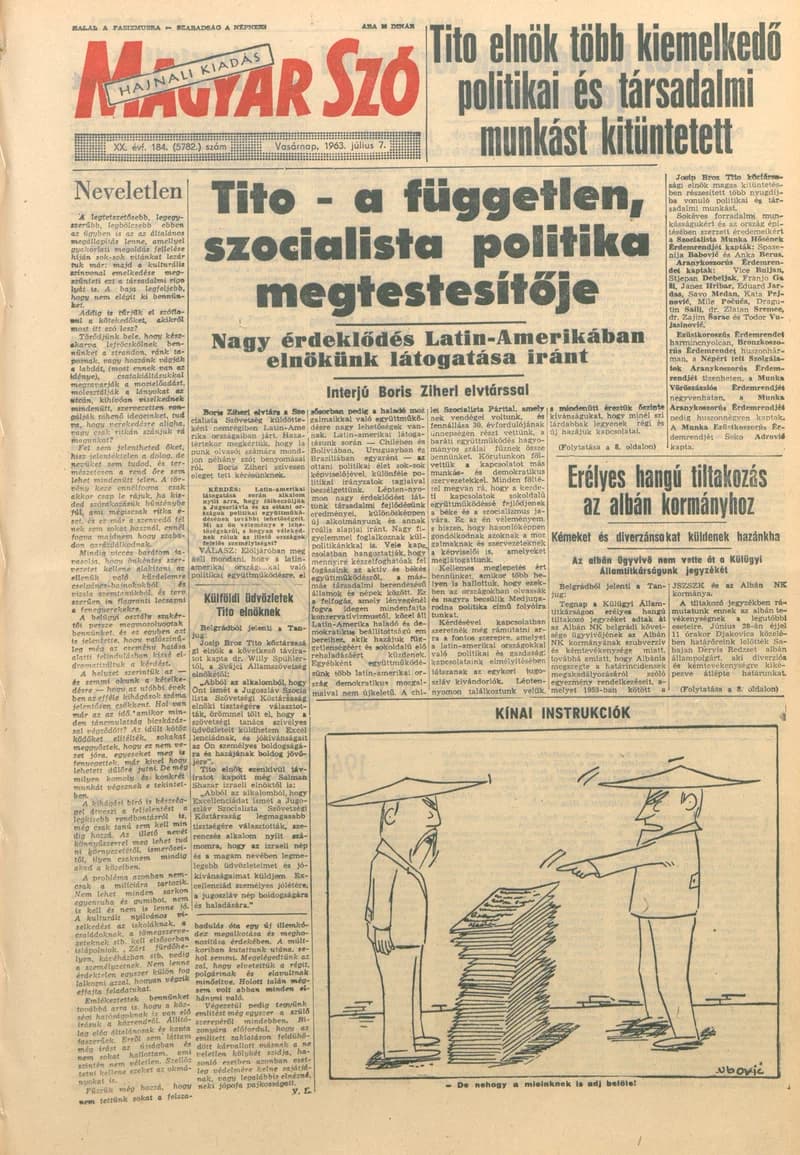 Magyar Szó, 20. évf. 1963. július 7. 184. sz. 1–24. oldal