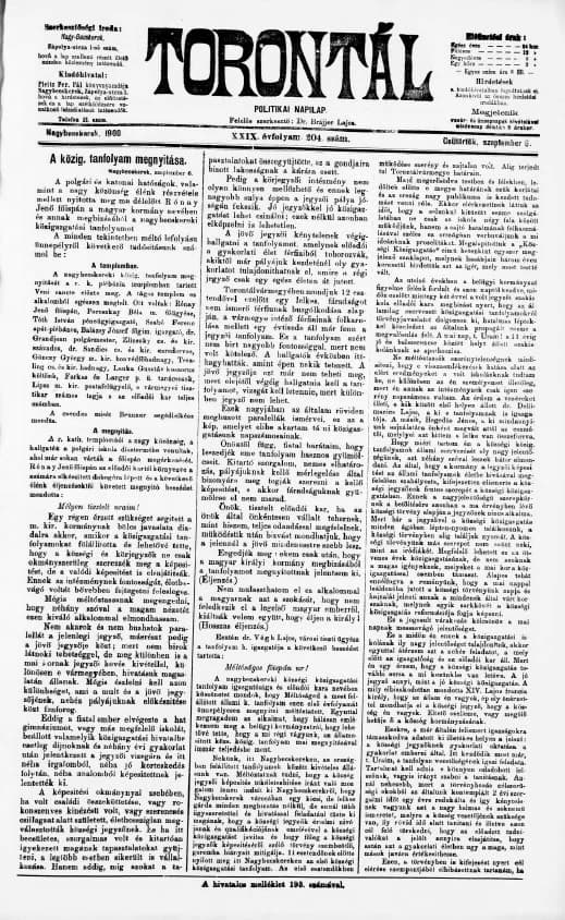 Torontál, 29. évf. 1900. szeptember 6. 204. sz.