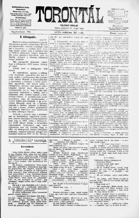 Torontál, 35. évf. 1906. június 14. 135. sz.