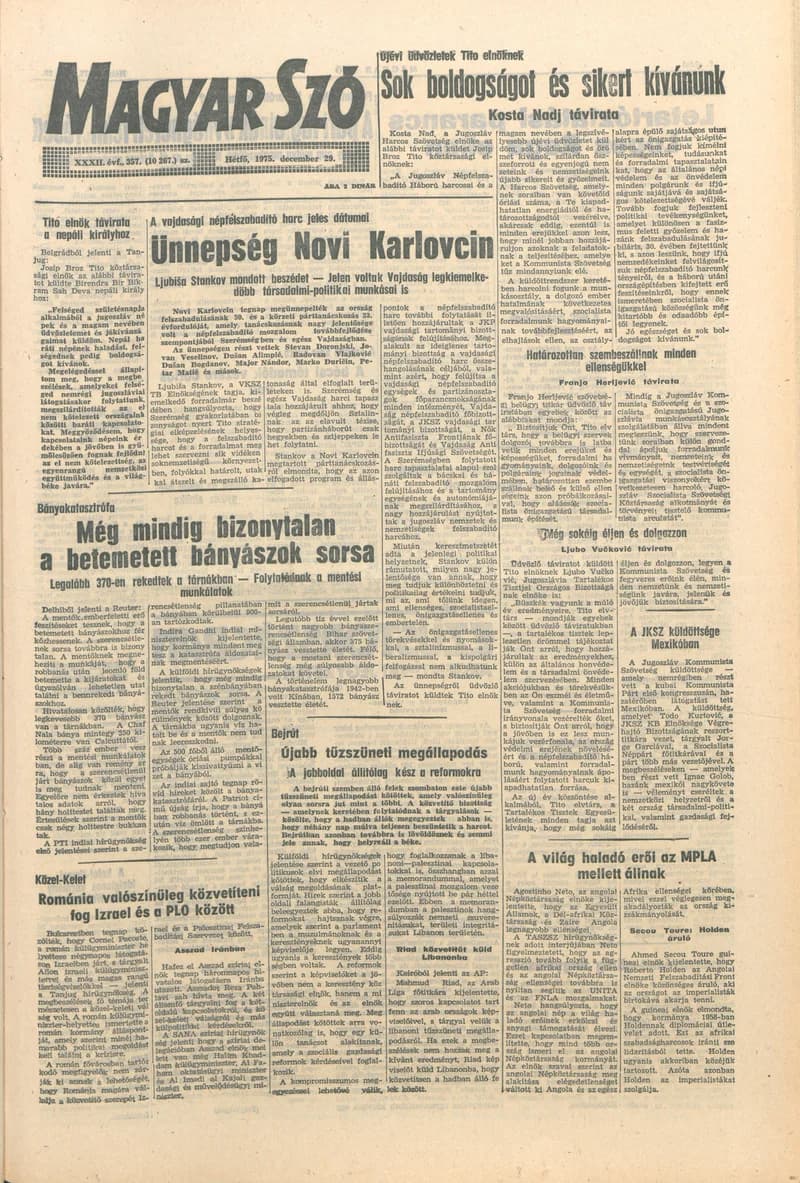 Magyar Szó, 32. évf. 1975. december 29. 357. sz.