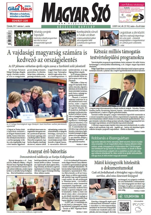 Magyar Szó, 74. évf. 2017. március 1. 48. sz. 1–16. oldal