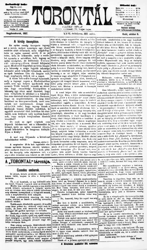Torontál, 26. évf. 1897. október 5. 227. sz.