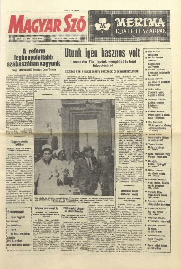 Magyar Szó, 25. évf. 1968. április 28. 117. sz. 1–32. oldal