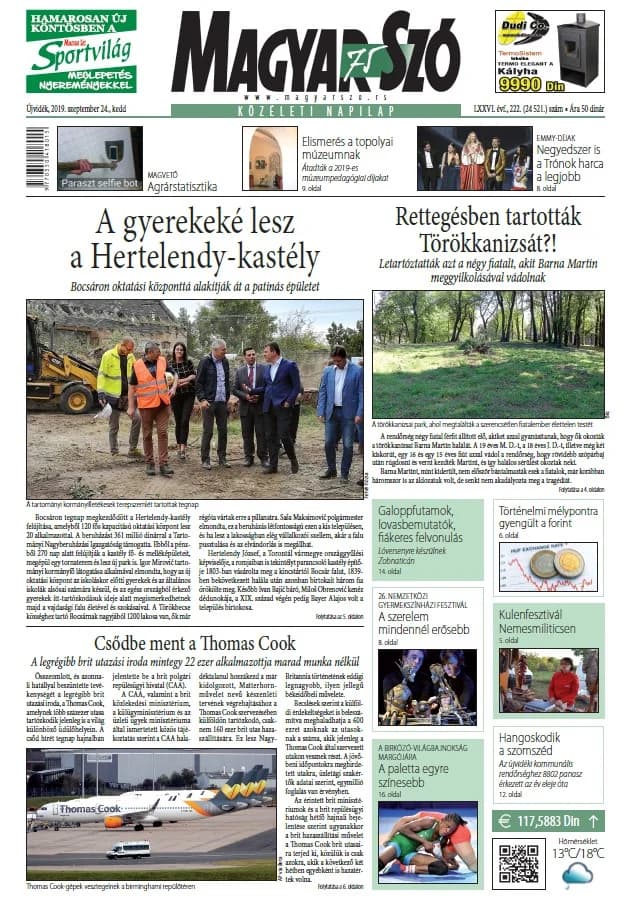 Magyar Szó, 76. évf. 2019. szeptember 24. 222. sz. 1–20. oldal