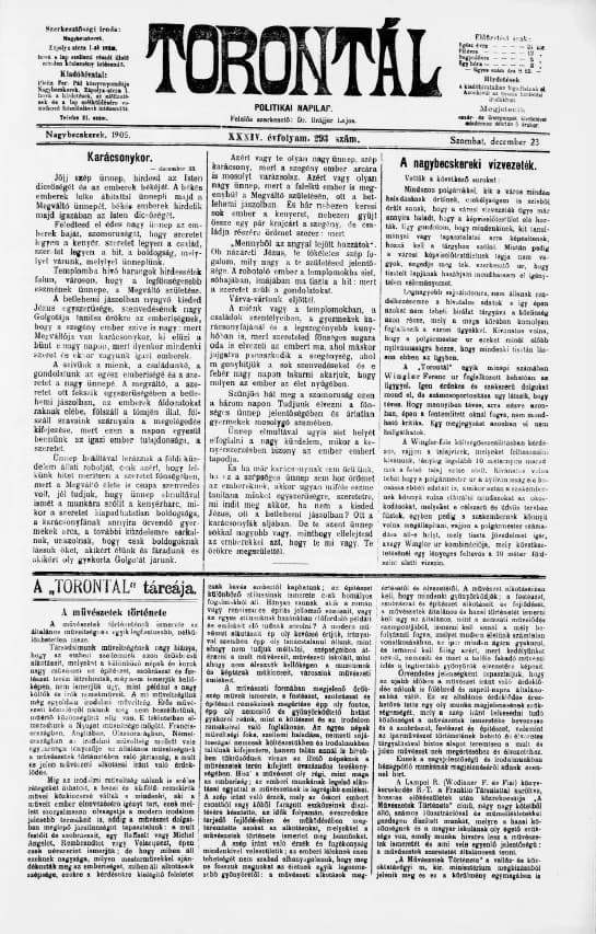 Torontál, 34. évf. 1905. december 23. 293. sz.