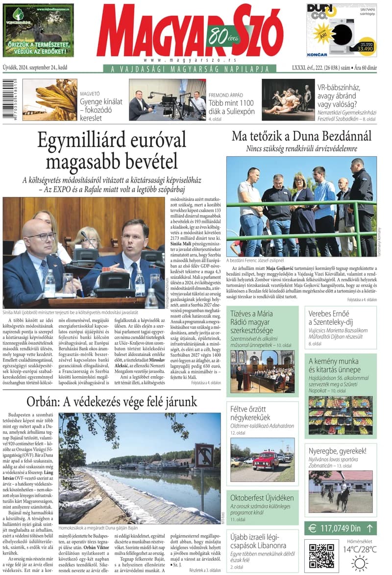 Magyar Szó, 81. évf. 2024. szeptember 24. 222. sz. 1–20. oldal