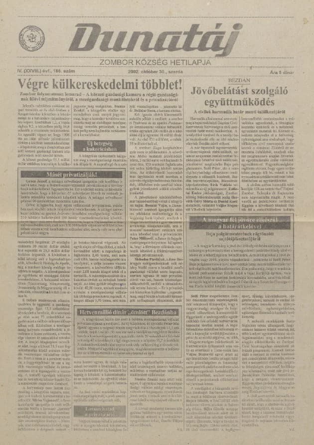 Dunatáj, 4. évf. 2002. október 30. 186. sz.