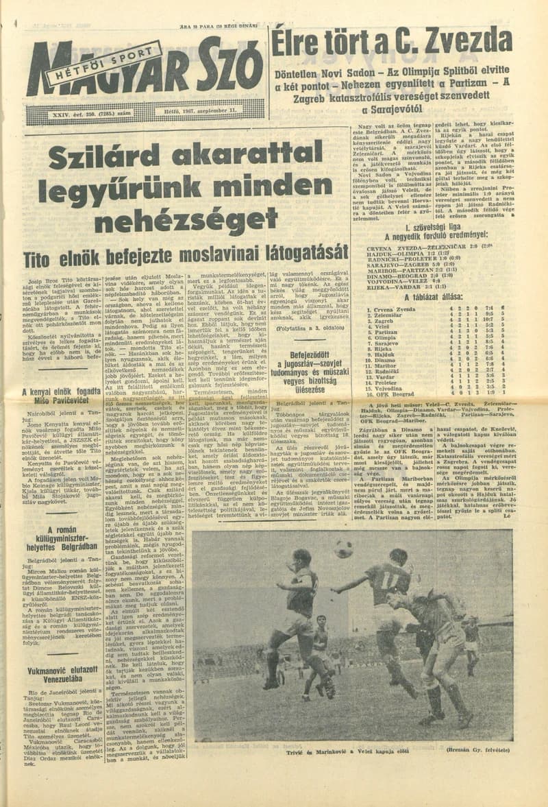 Magyar Szó, 24. évf. 1967. szeptember 11. 250. sz. 1–16. oldal