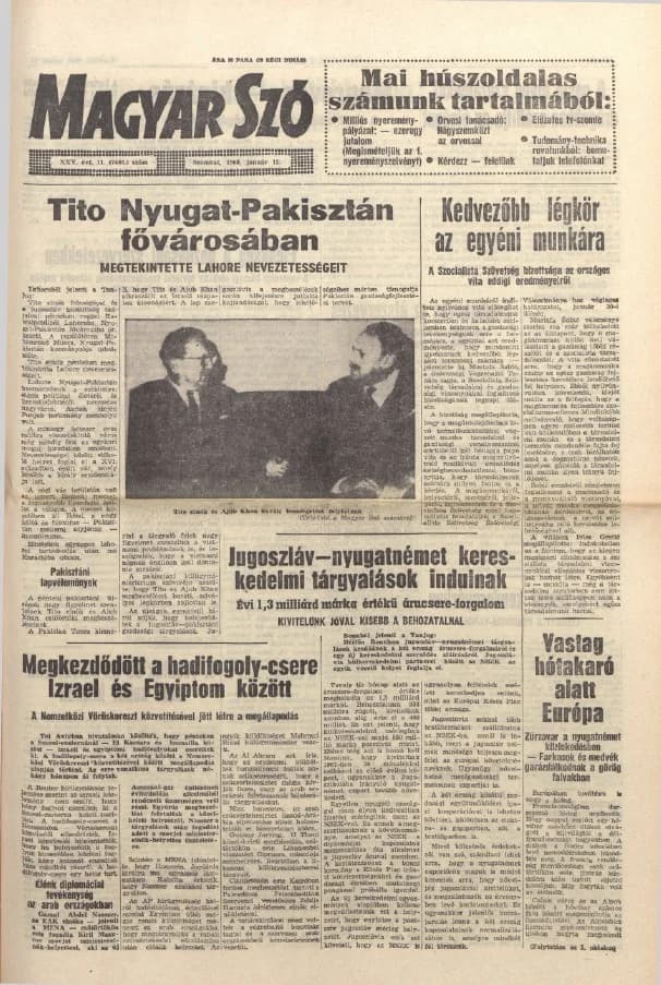 Magyar Szó, 25. évf. 1968. január 13. 11. sz. 1–20. oldal