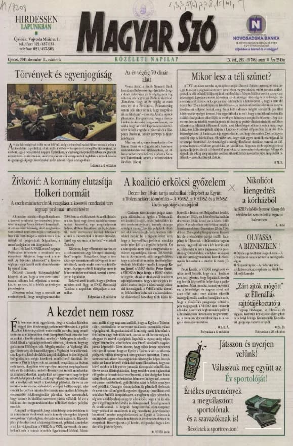 Magyar Szó, 60. évf. 2003. december 11. 293. sz. 1–20. oldal