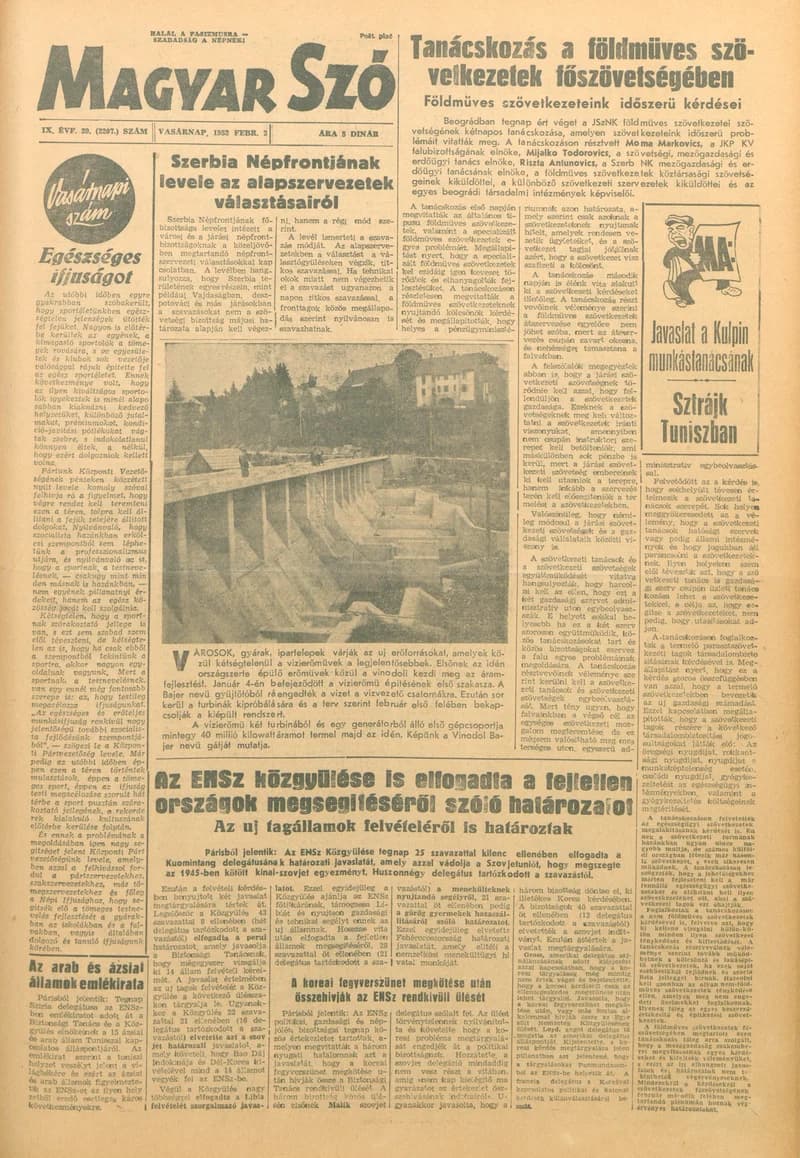 Magyar Szó, 9. évf. 1952. február 3. 29. sz. 1–8. oldal