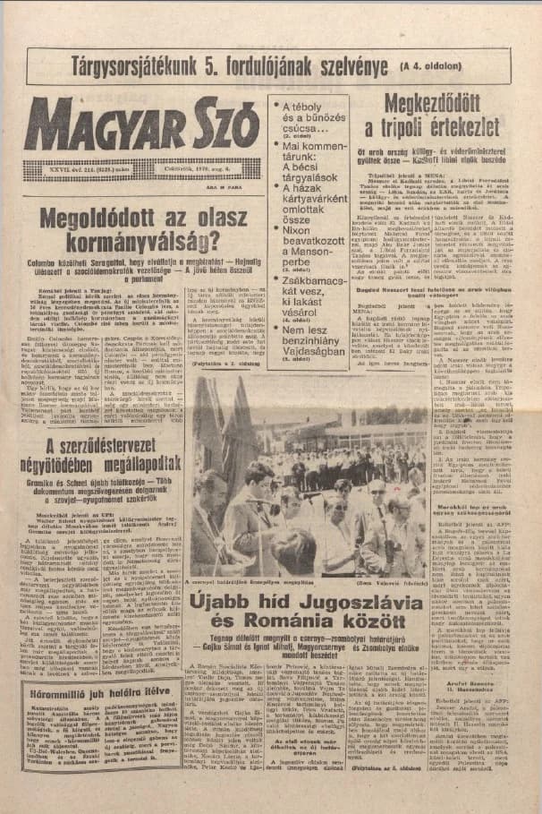 Magyar Szó, 27. évf. 1970. augusztus 6. 214. sz.