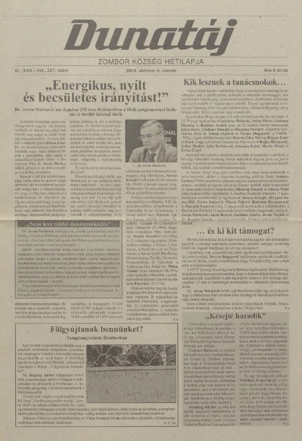 Dunatáj, 6. évf. 2004. október 6. 287. sz.