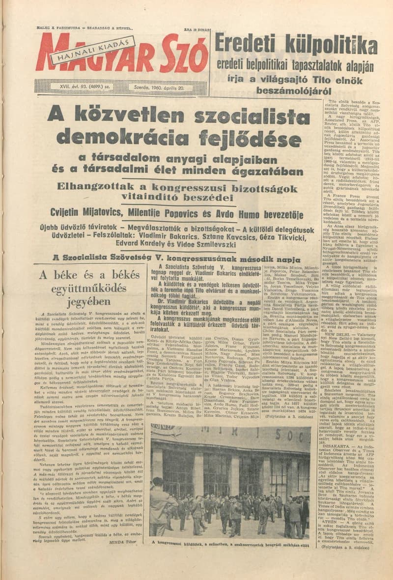 Magyar Szó, 17. évf. 1960. április 20. 93. sz. 1–24. oldal