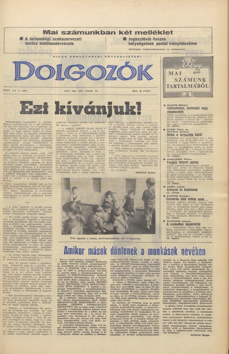 Dolgozók, 25. évf. 1971. január 15. 2. sz.