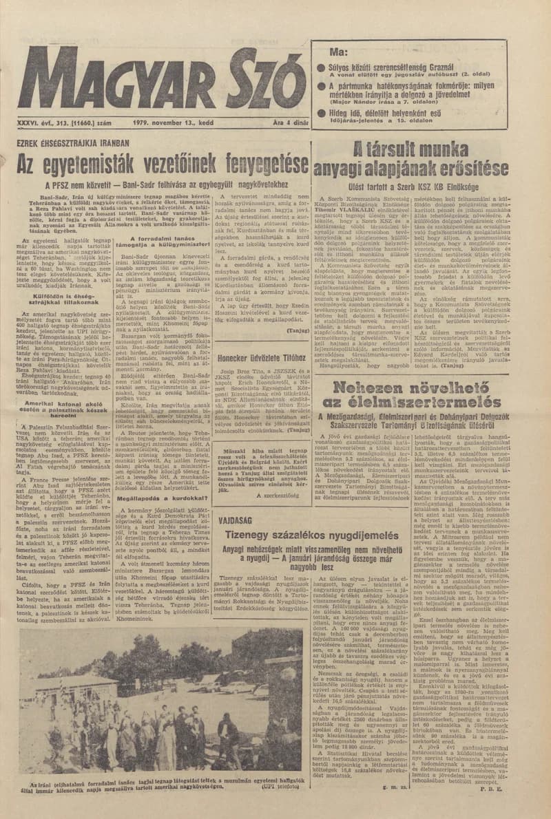 Magyar Szó, 36. évf. 1979. november 13. 313. sz. 1–20. oldal