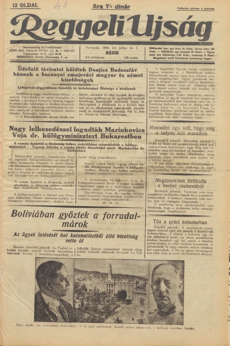 Reggeli Újság, 11. évf. 1930. július 1. 150. sz.