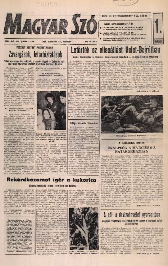 Magyar Szó, 43. évf. 1986. augusztus 16. 224. sz. 1–24. oldal