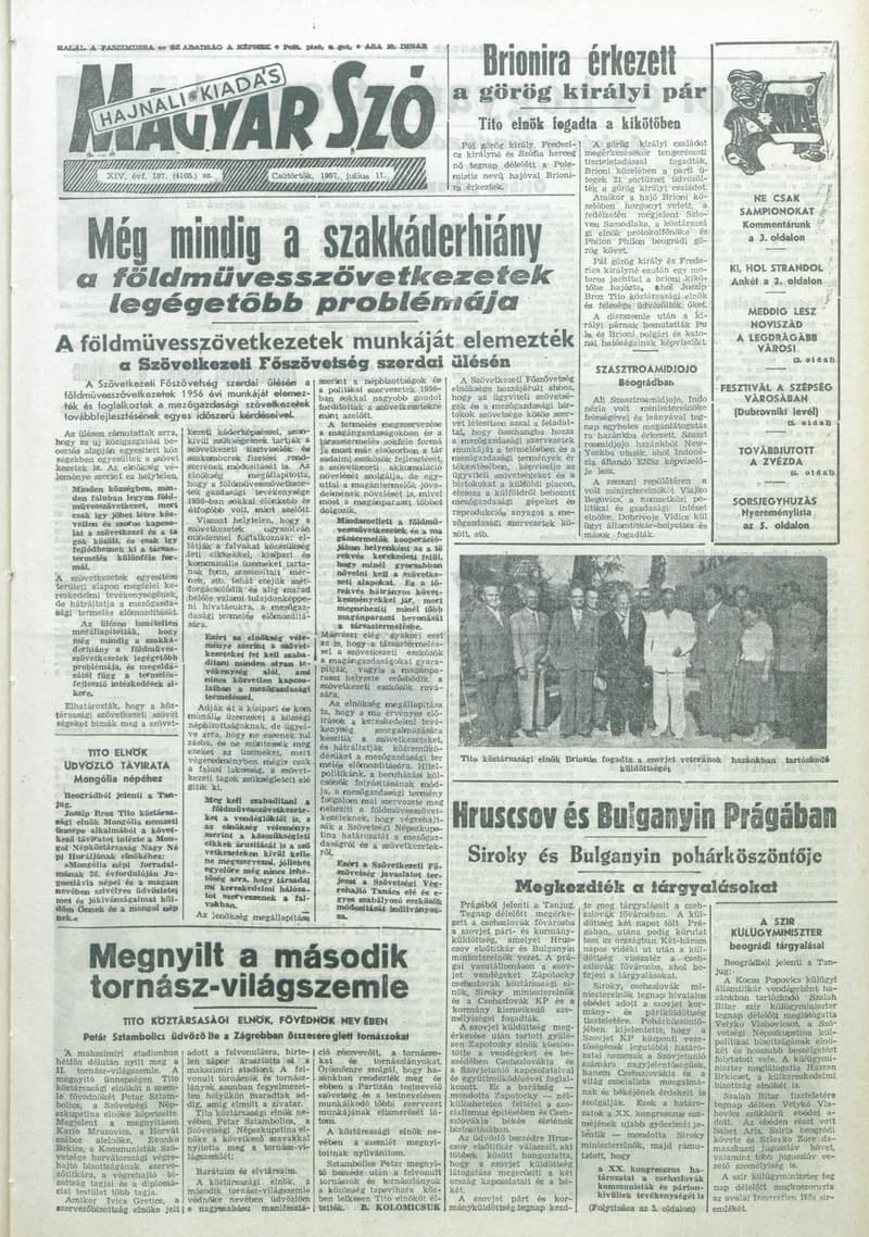 Magyar Szó, 14. évf. 1957. július 11. 187. sz. 1–12. oldal