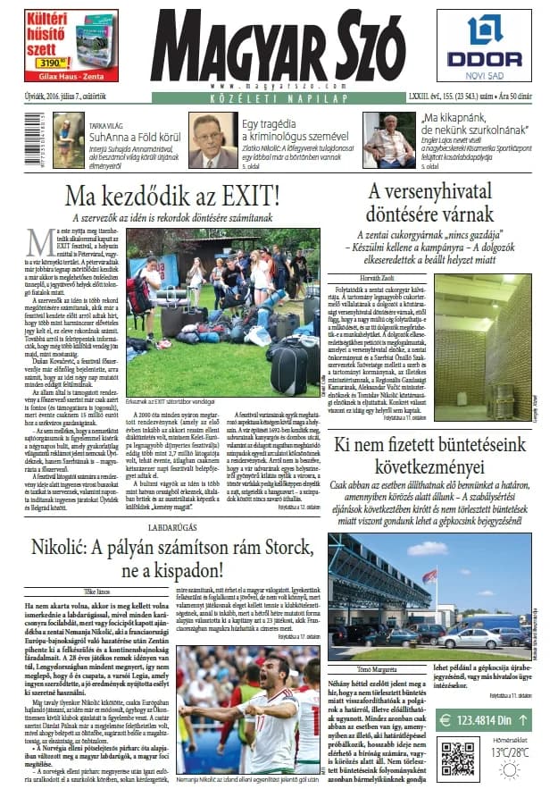 Magyar Szó, 73. évf. 2016. július 7. 155. sz. 1–20. oldal