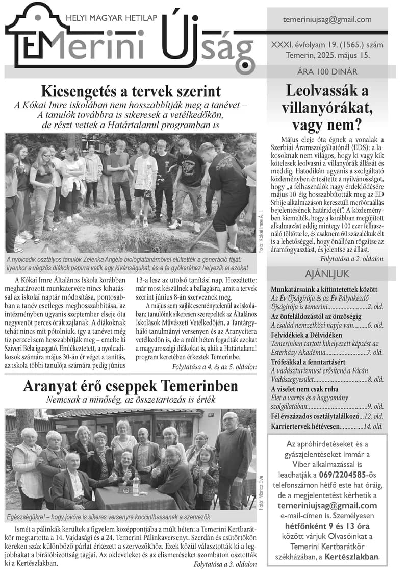 Temerini Újság, 31. évf. 2025. május 15. 19. sz.