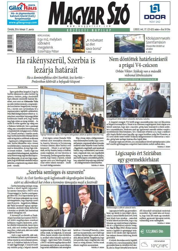 Magyar Szó, 73. évf. 2016. február 17. 37. sz. 1–20. oldal