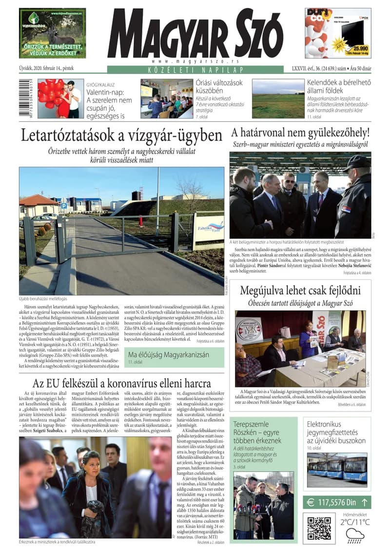 Magyar Szó, 77. évf. 2020. február 14. 36. sz. 1–16. oldal