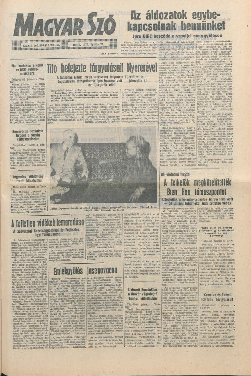 Magyar Szó, 32. évf. 1975. április 21. 109. sz.