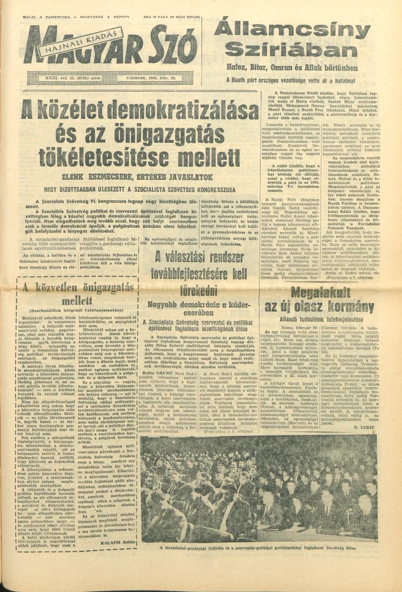 Magyar Szó, 23. évf. 1966. február 24. 53. sz.