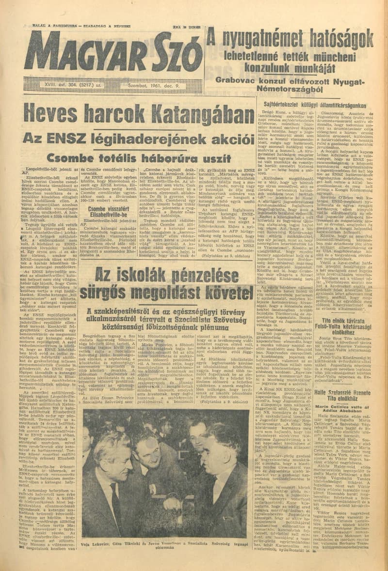 Magyar Szó, 18. évf. 1961. december 9. 304. sz. 1–12. oldal