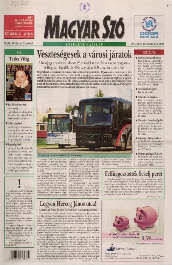Magyar Szó, 66. évf. 2009. február 12. 34. sz. 1–20. oldal