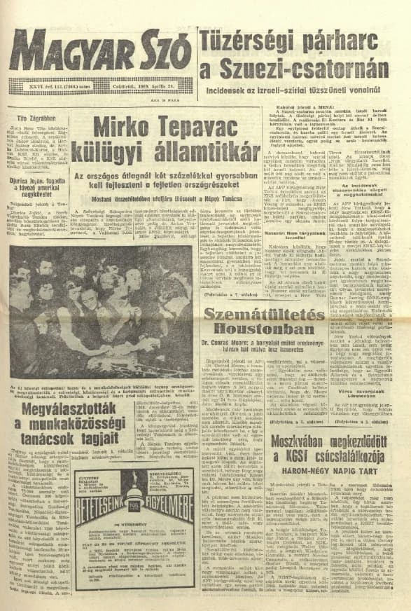 Magyar Szó, 26. évf. 1969. április 24. 112. sz. 1–20. oldal