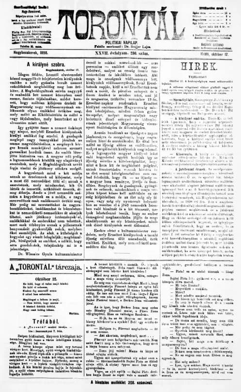 Torontál, 27. évf. 1898. október 17. 236. sz.