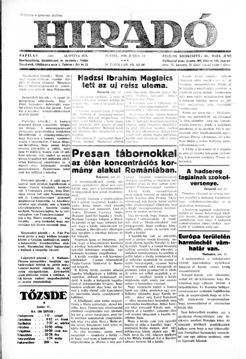 Híradó, 59. évf. 1930. június 13. 135. sz.