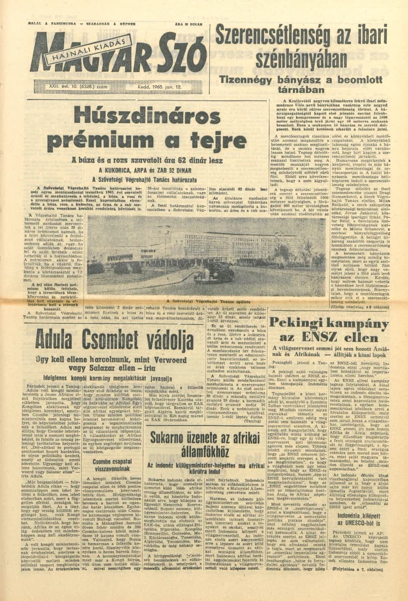 Magyar Szó, 22. évf. 1965. január 12. 10. sz. 1–16. oldal
