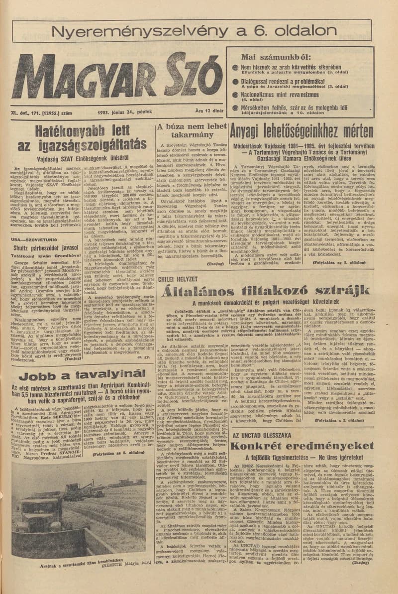 Magyar Szó, 40. évf. 1983. június 24. 171. sz. 1–20. oldal