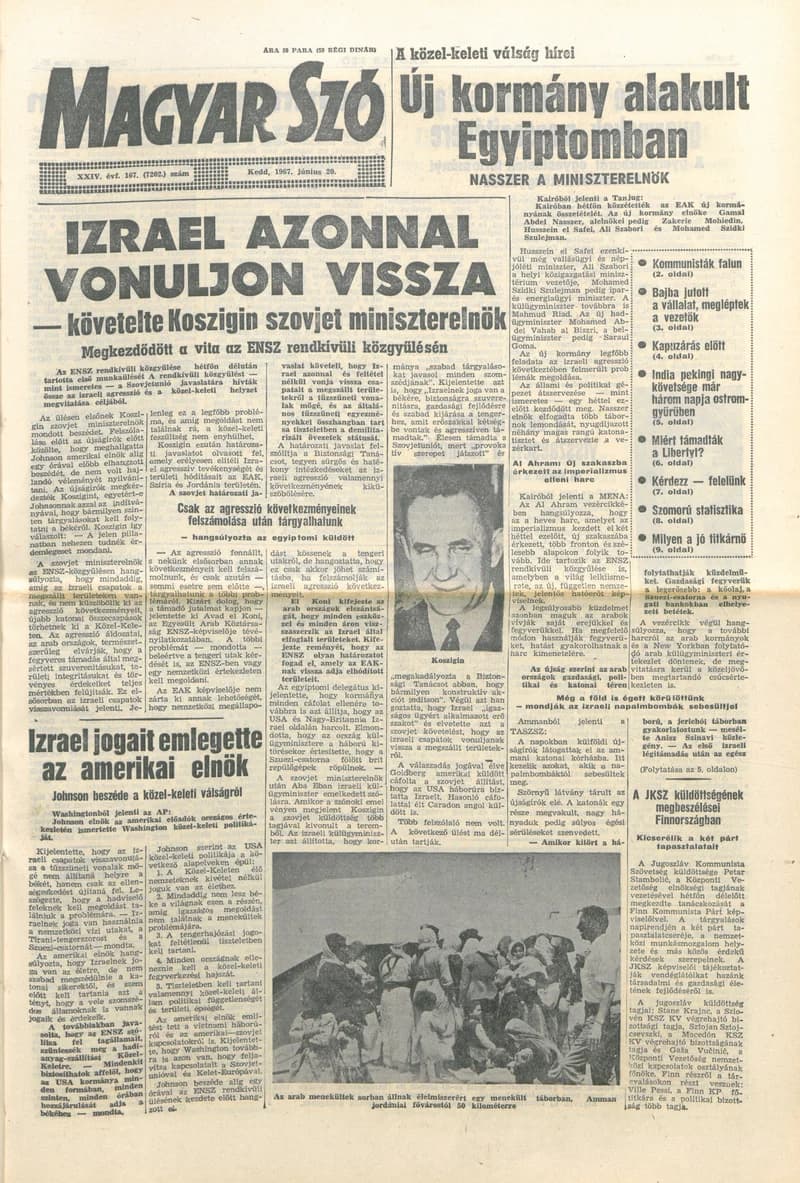 Magyar Szó, 24. évf. 1967. június 20. 167. sz. 1–14. oldal