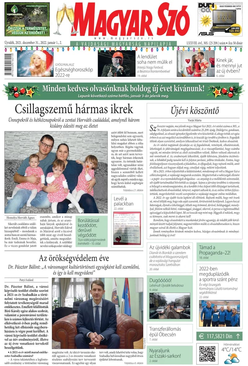 Magyar Szó, 78. évf. 2021. december 31. – 2022. január 2. 305. sz. 1–32. oldal