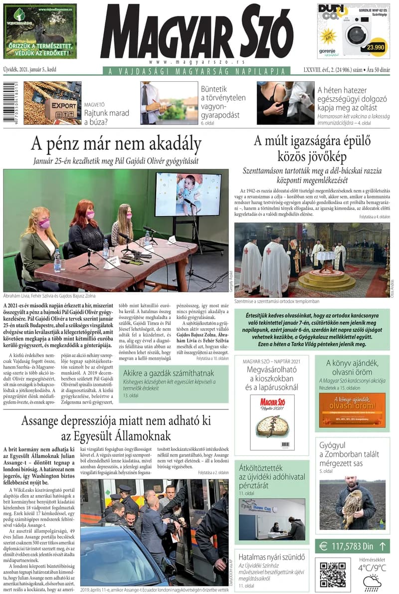 Magyar Szó, 78. évf. 2021. január 5. 2. sz. 1–20. oldal