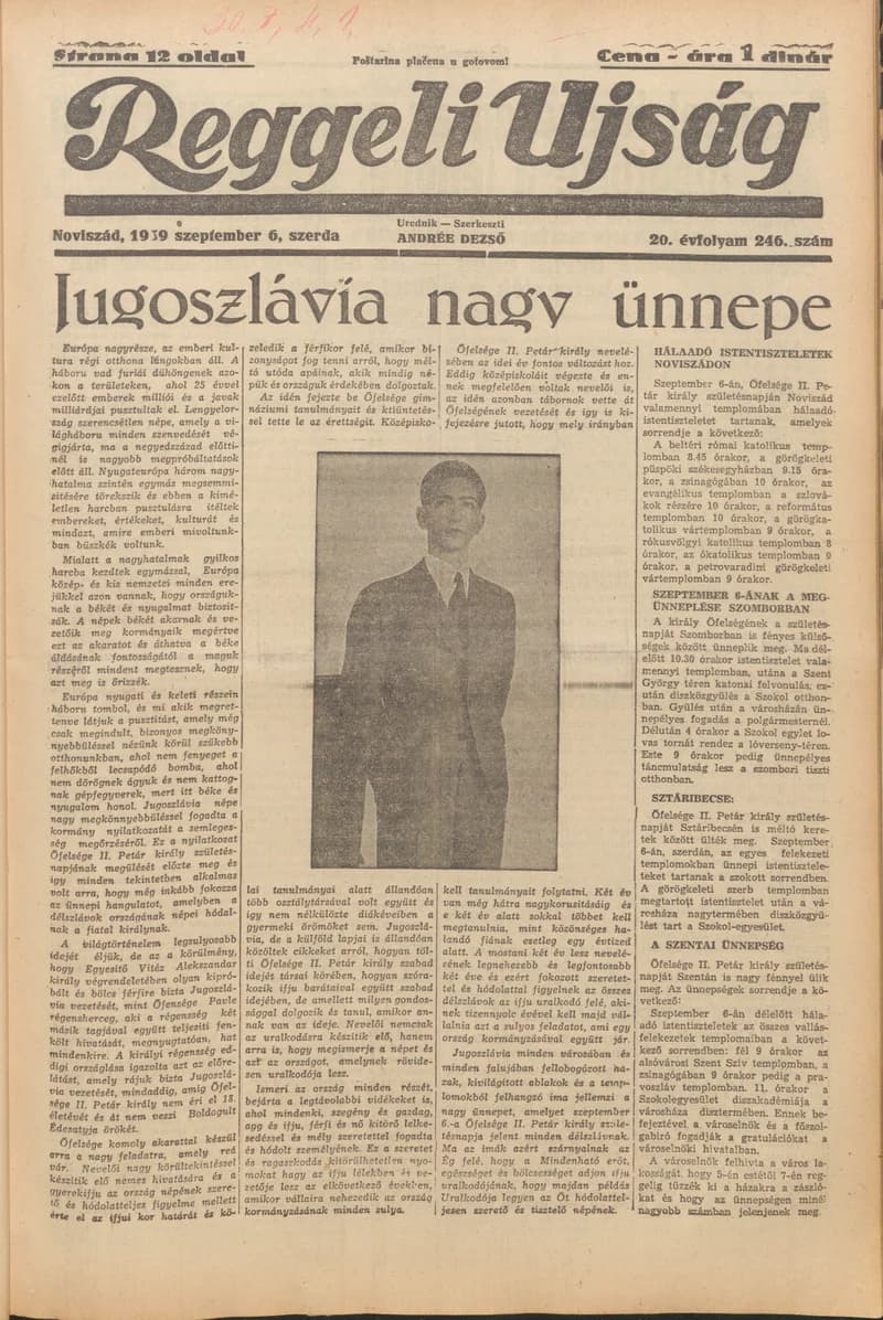 Reggeli Újság, 20. évf. 1939. szeptember 6. 246. sz.