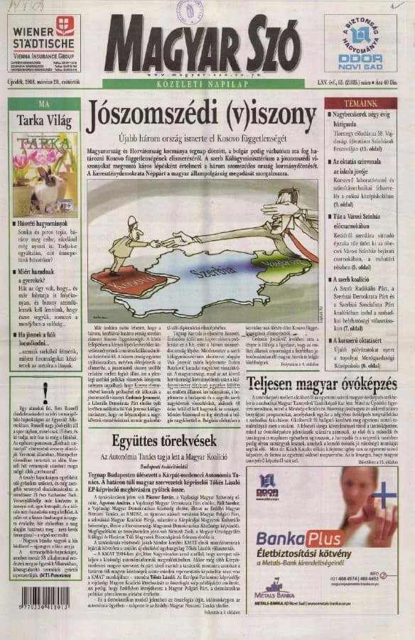 Magyar Szó, 65. évf. 2008. március 20. 65. sz. 1–20. oldal