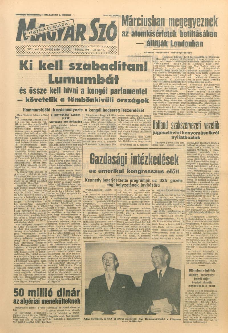 Magyar Szó, 18. évf. 1961. február 3. 27. sz. 1–12. oldal
